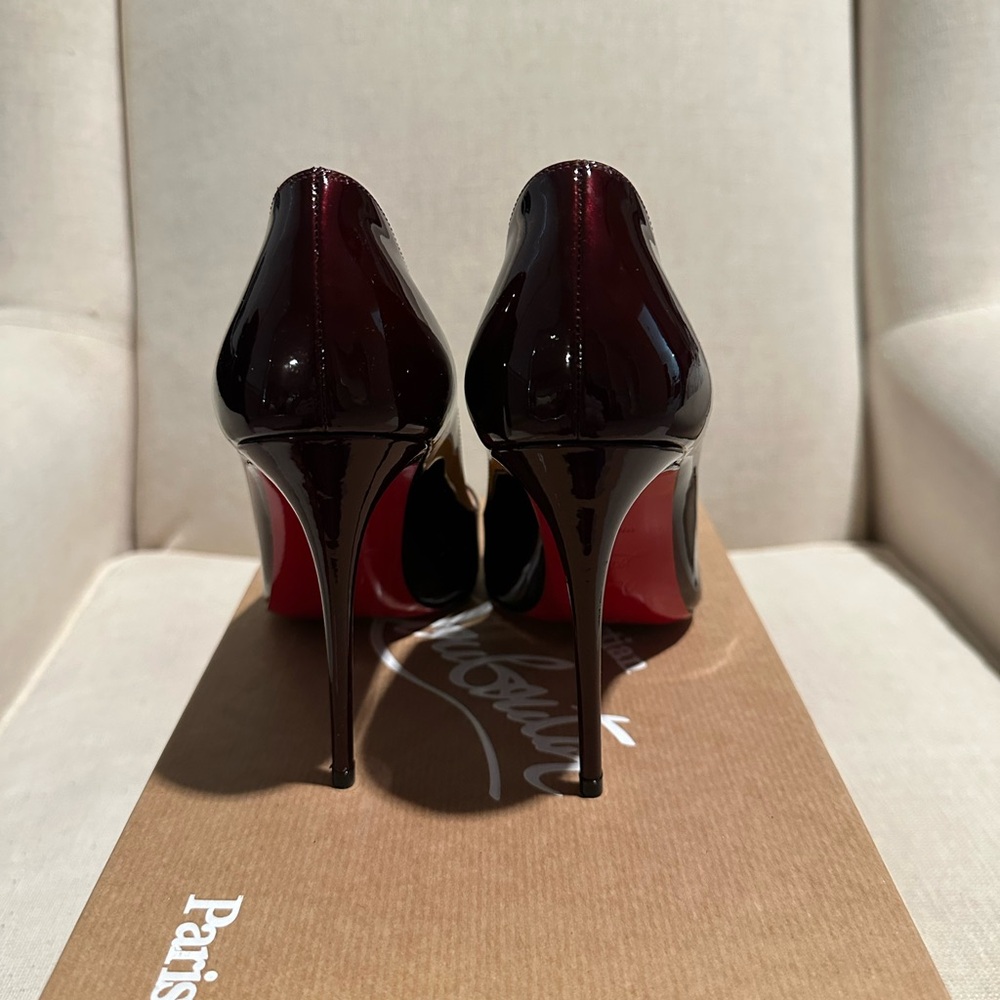 Christian Louboutin Dark Red Patent Heels - Picture 3 of 6